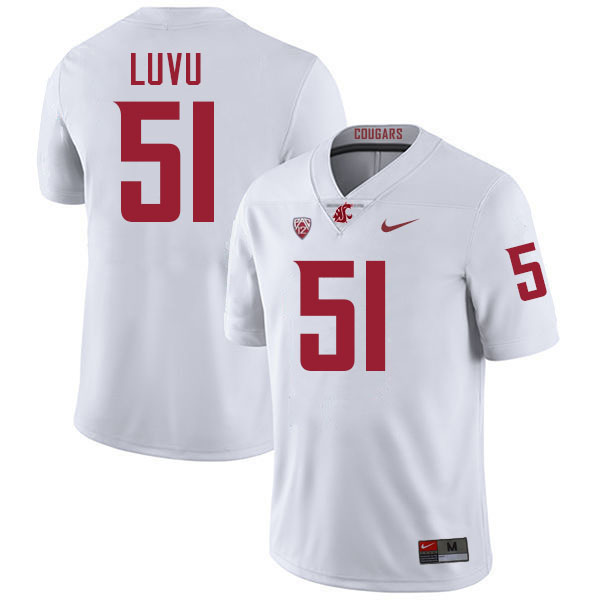 Frankie Luvu WSU Cougars Jersey.Washington State Cougars #51 Frankie Luvu Jersey Youth-White